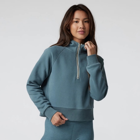 Vuori Tops - Vuori Restore Half Zip Smoke Blue